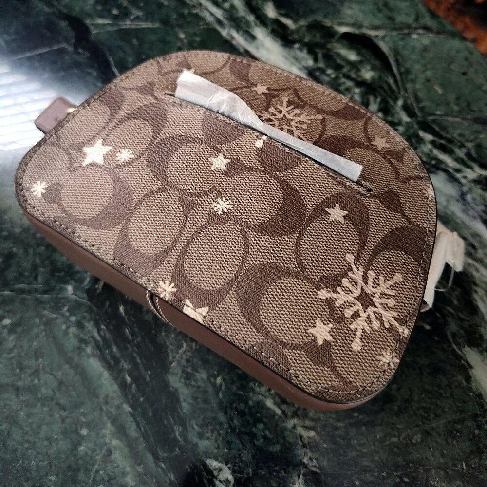 NWT Coach Mini Serena Signature Canvas Metallic Star Snowflake Bag - Picture 7 of 16